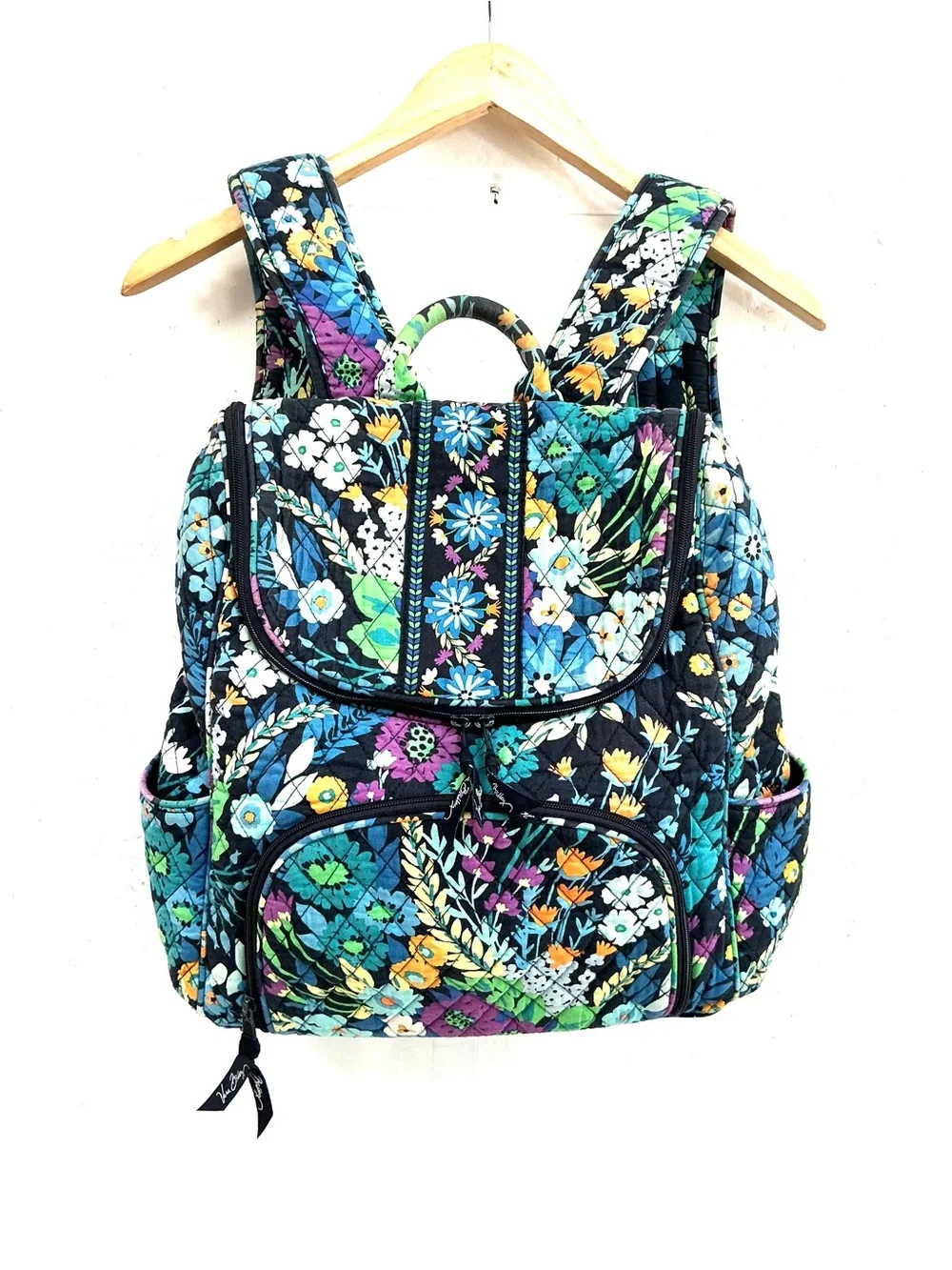 Vera Bradley Quilted Floral Backpack Midnight Blues
